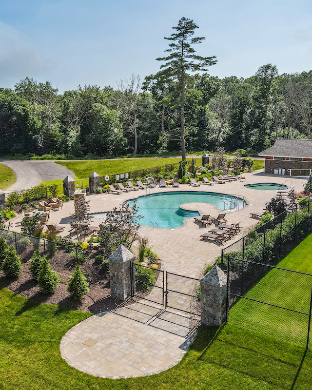 Inviting pool patio at The Preserve Resort & Spa in Rhode Island, perfect for serene swimming events.