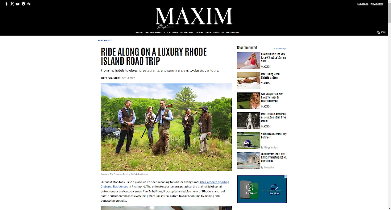 MAXIM’s journey through Rhode Island's luxury spots