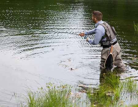 Tranquil fly fishing at The Preserve Resort, Rhode Island