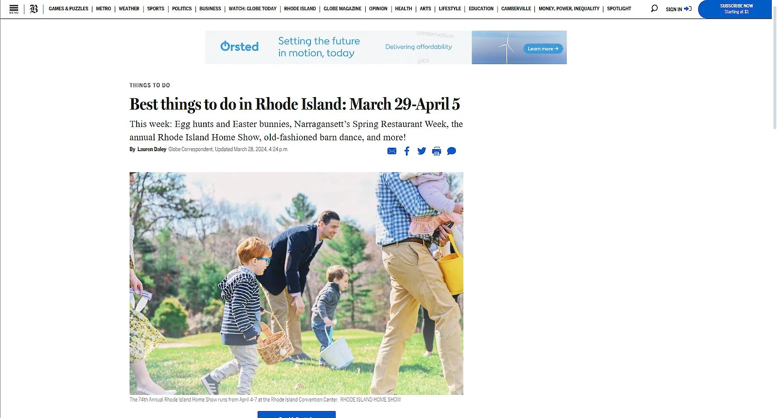 Boston Globe Highlights The Preserve’s Easter