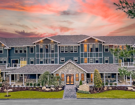 Tranquil front porch scene at The Preserve Resort & Spa